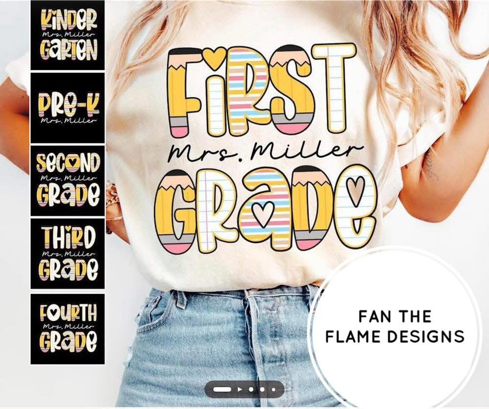 Custom Pencil Font Grade Levels