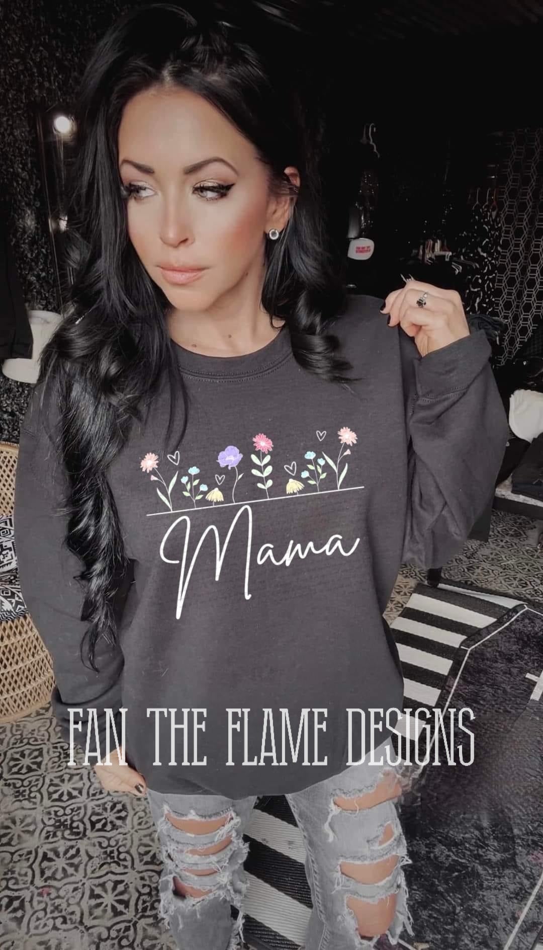 Flowered Mama tee/sweatshirt