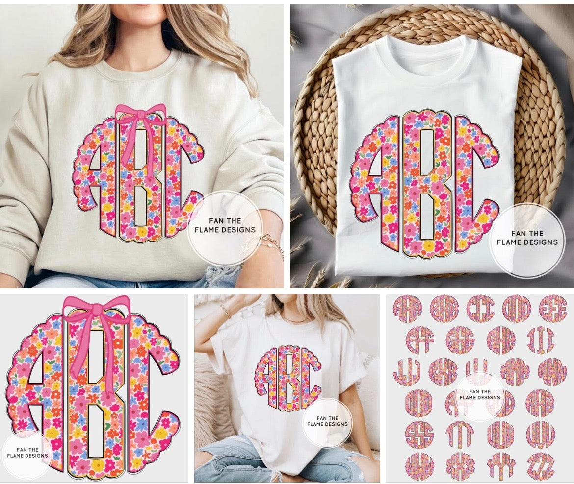 Whimsical Flower Monogram