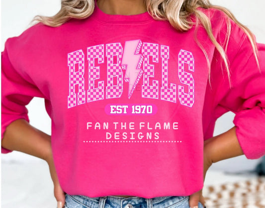 Checkered Pink Rebels Tee/Sweatshirt
