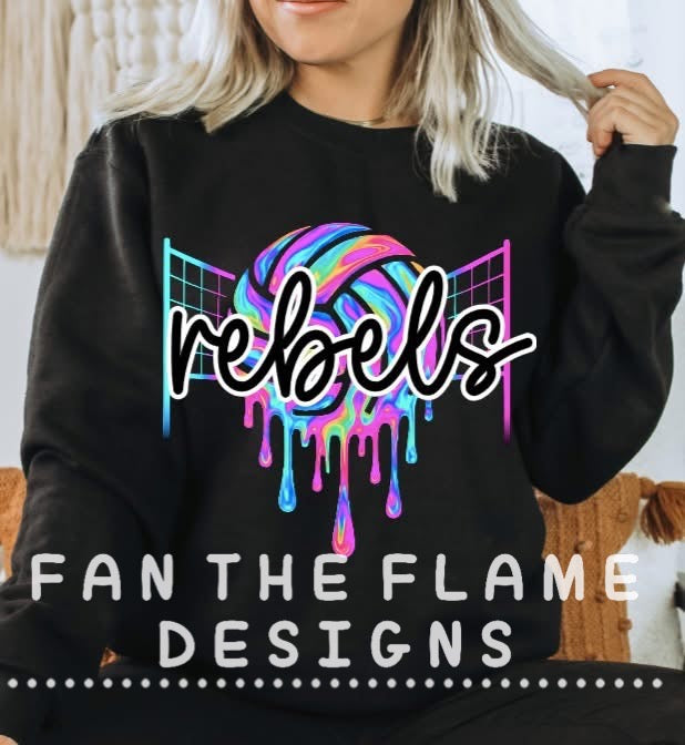 Rebels Drip Volleyball Tee/Sweatshirt