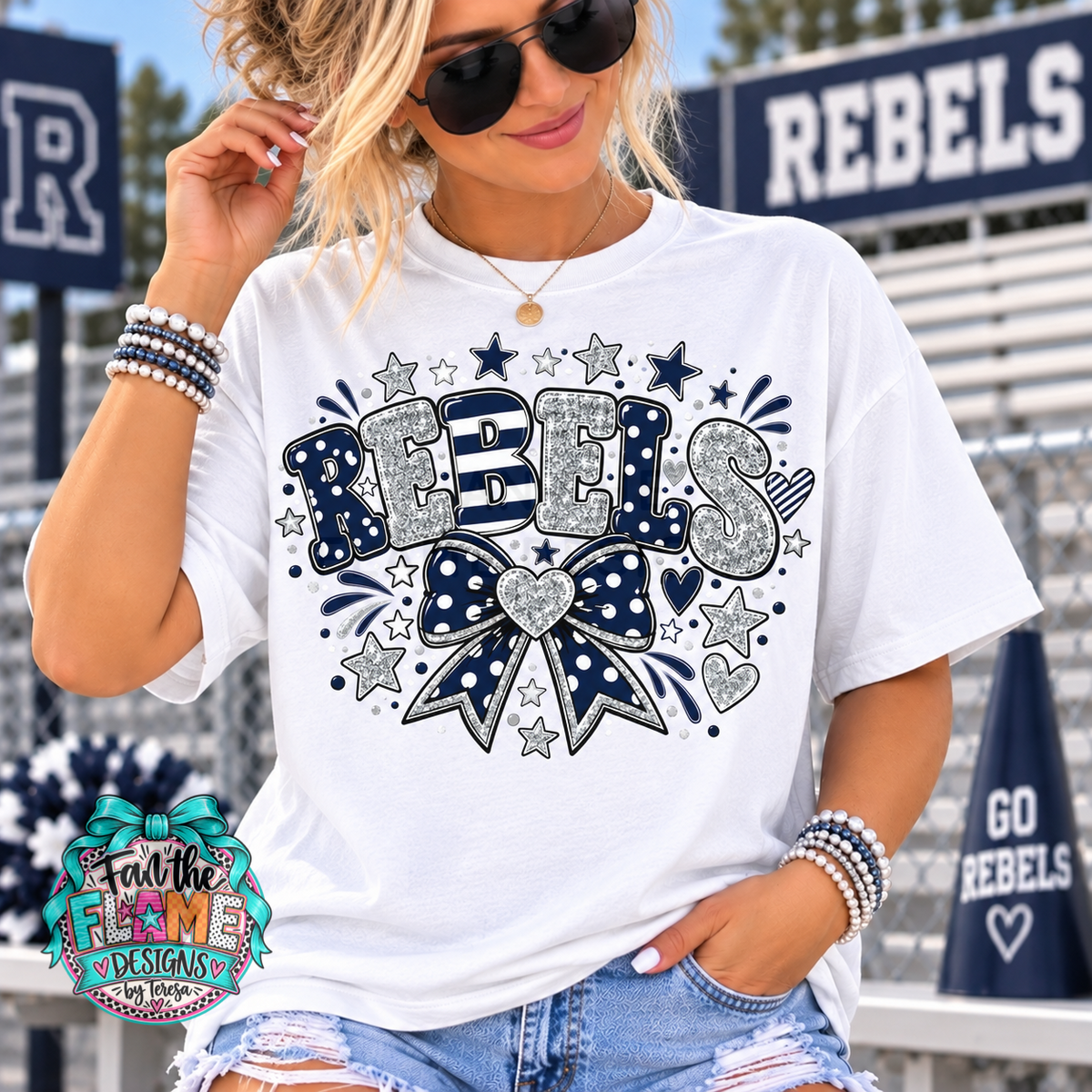 Sparkly Rebels with bow