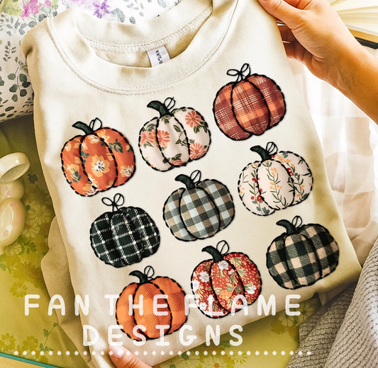 Coquette patchwork pumpkin Tee/Sweatshirt