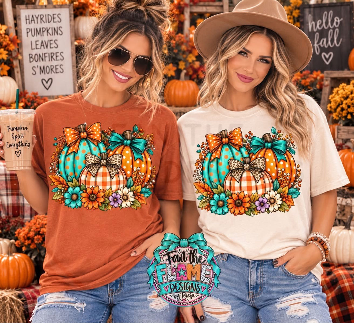 Pumpkin Trio with bows