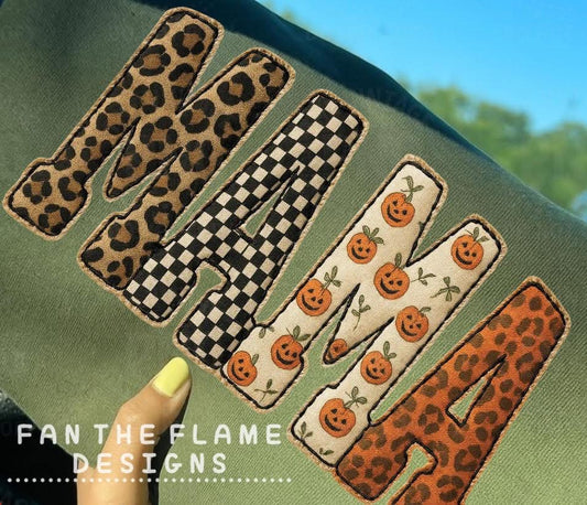 Fall Faux Embroidery Mama Tee/Sweatshirt