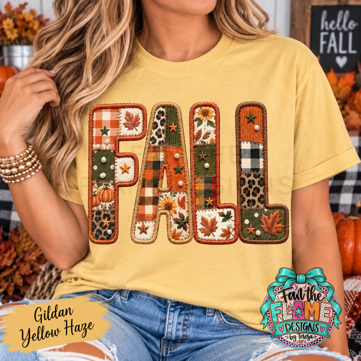 Faux Embroidered Fall
