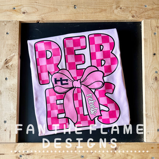 HC Checkered Rebels Pink Out Tee/Sweatshirt