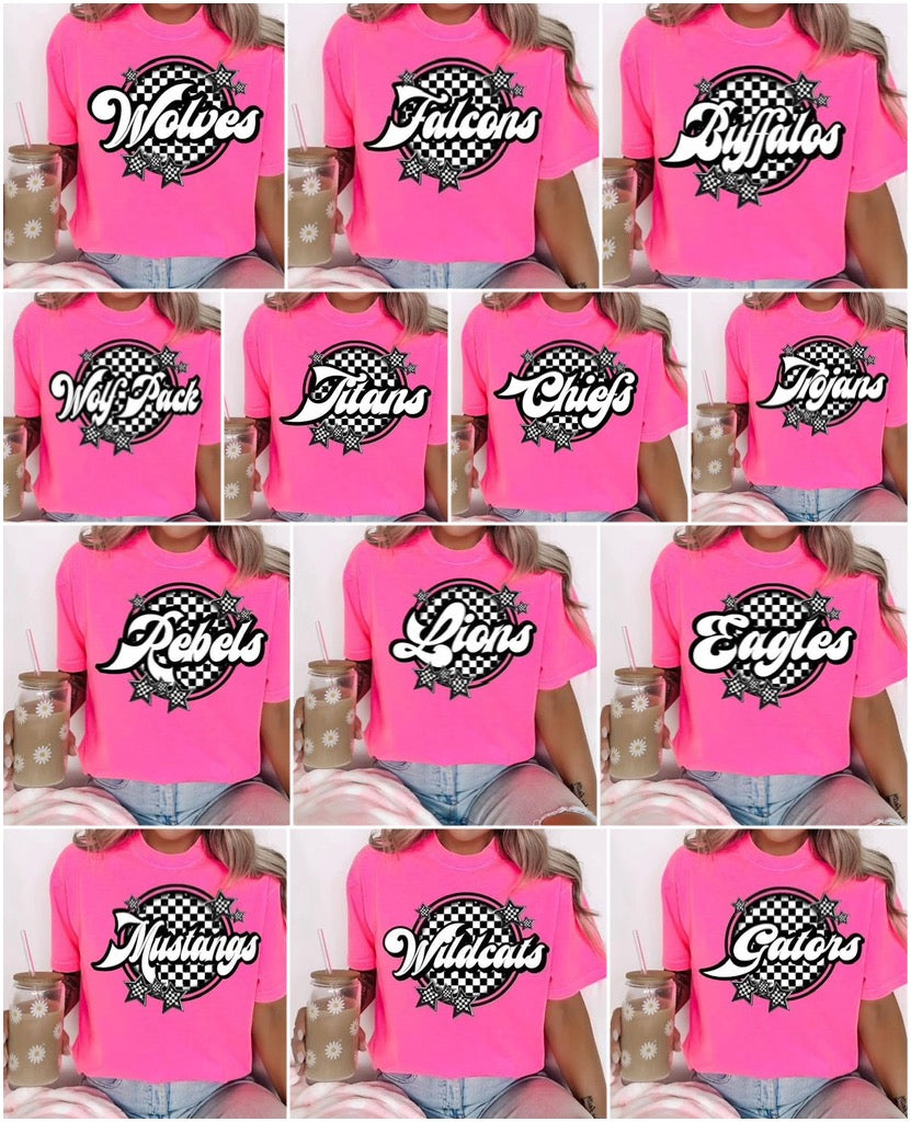 Checkered circle Mascots tee/sweatshirt