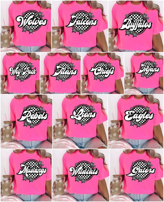 Checkered circle Mascots tee/sweatshirt