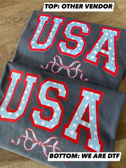 USA with bow tee