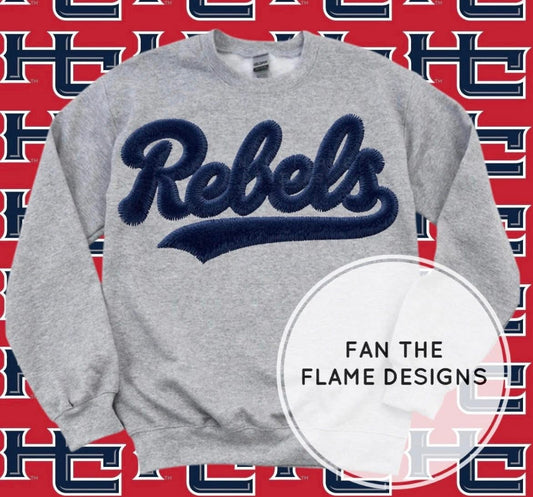 Faux Chenille Rebels Short/Long/Sweatshirt