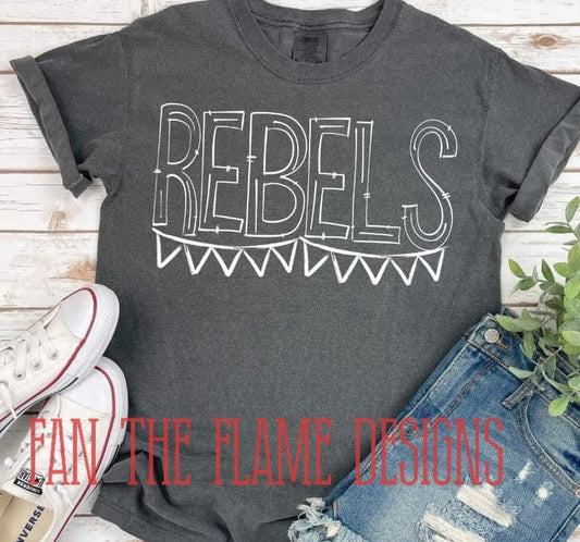 Rebels white banner tee/sweatshirt