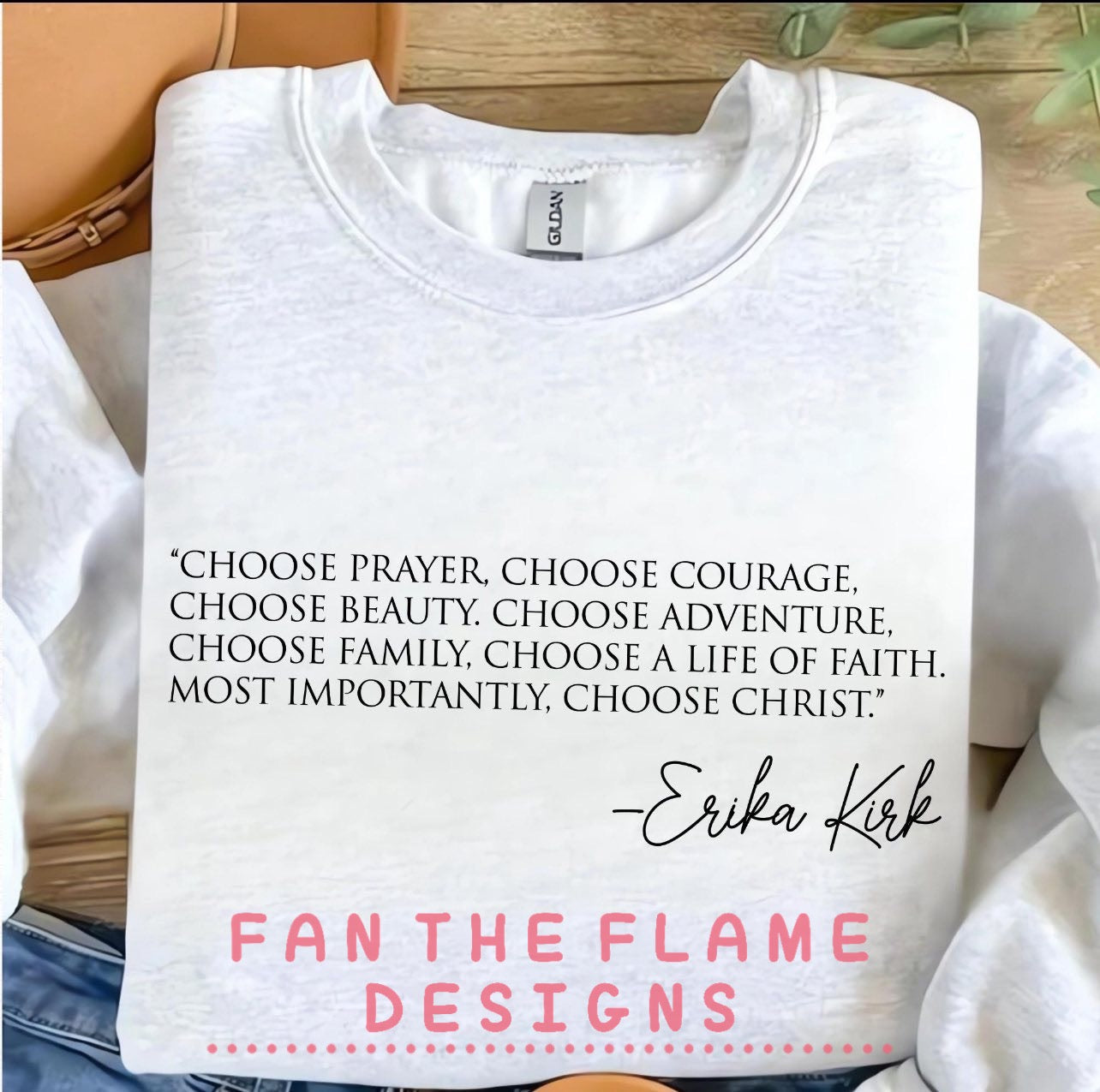 Erika Kirk black font Tee/Sweatshirt