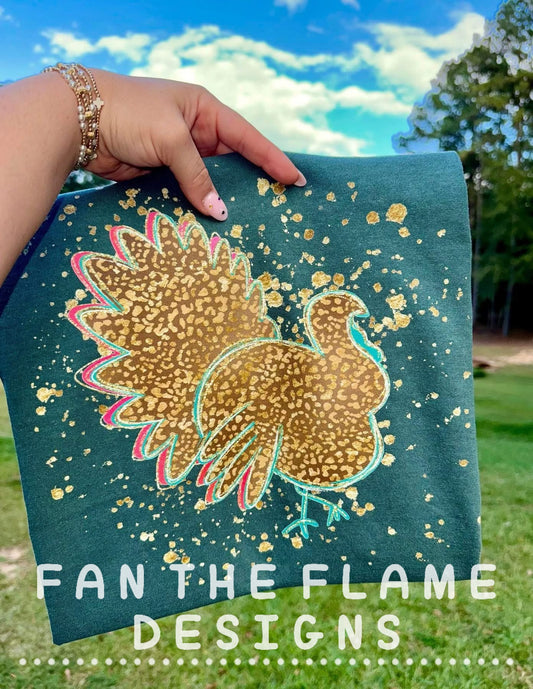 Splatter Leopard Turkey tee/sweatshirt