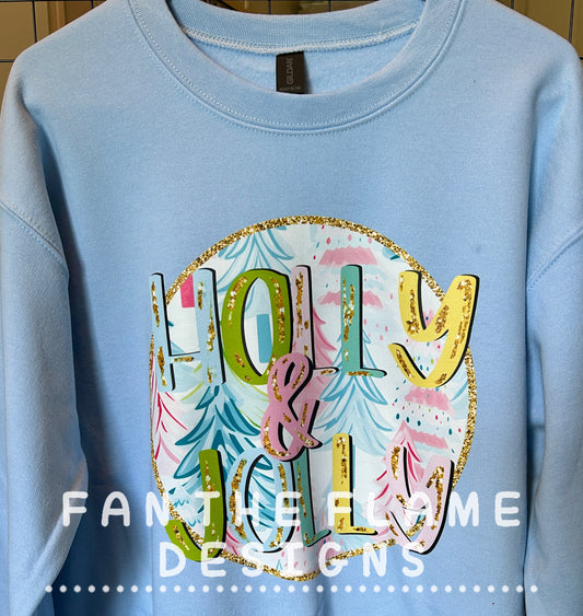 Holly Jolly Glitter Tee/Sweatshirt