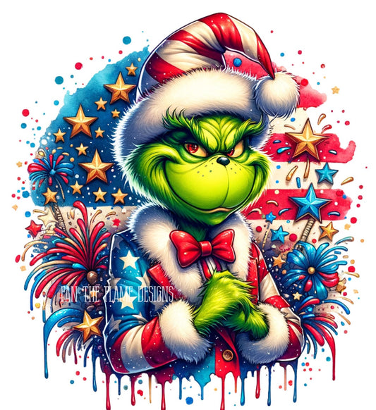 Grinch 4th of July tee