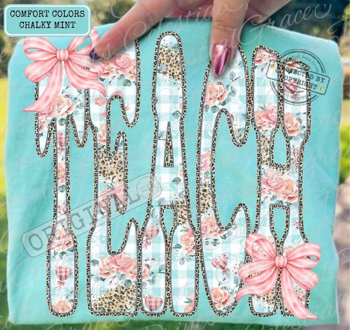 Floral Leopard Teach with Bows