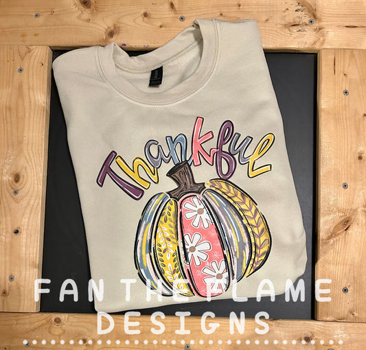 Colorful Thankful Pumpkin Tee/Sweatshirt