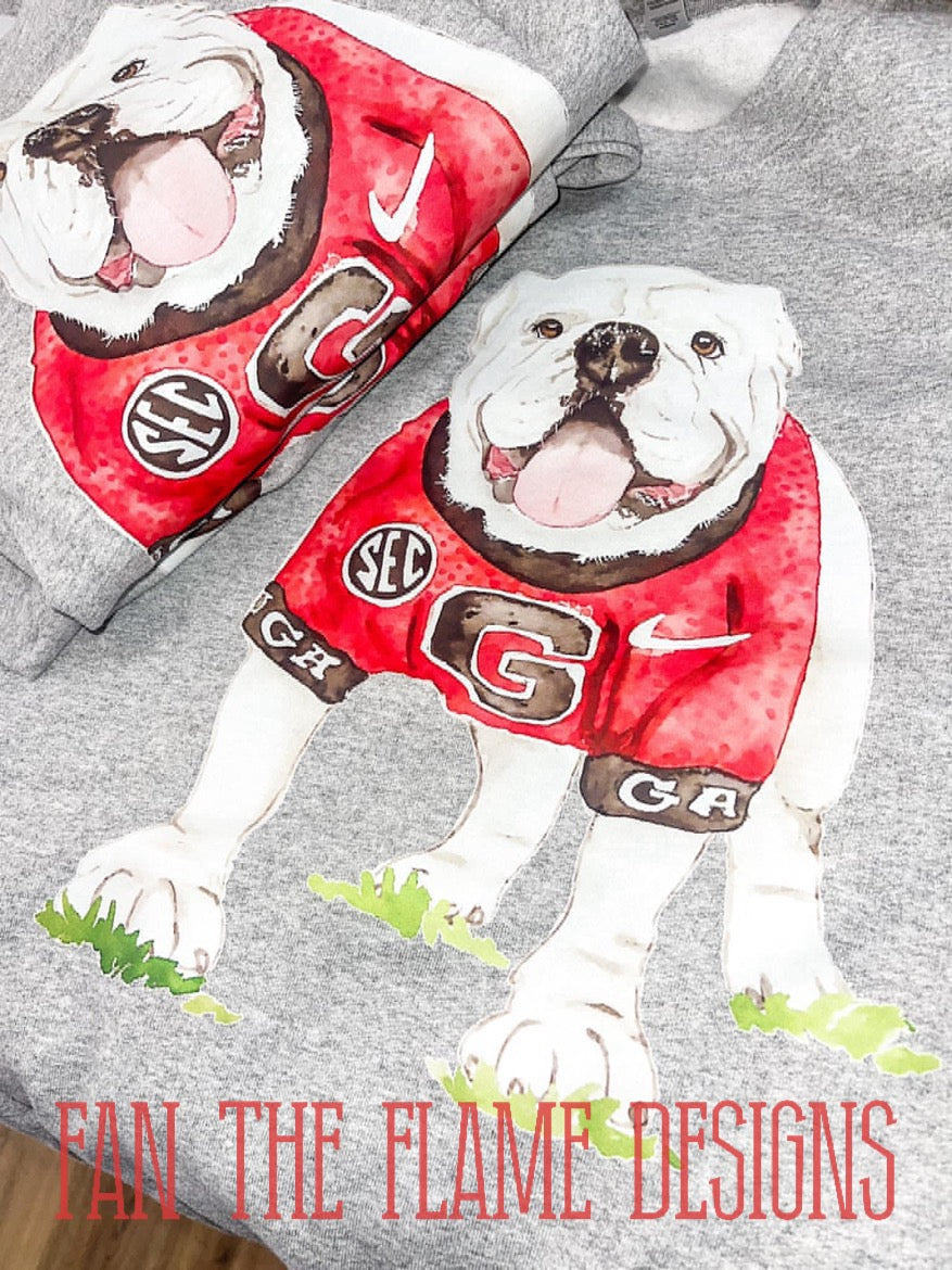 Watercolor UGA GA Exclusive tee/sweatshirt