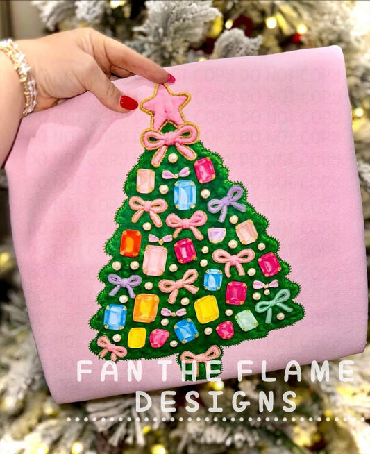 Christmas Rhinestone Tree Tee/Sweatshirt