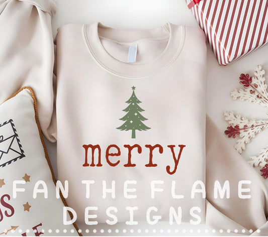 Merry Christmas Tree Tee/Sweatshirt