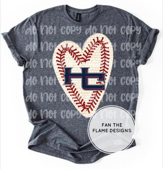 HC Baseball Heart Short/Long/Sweatshirt