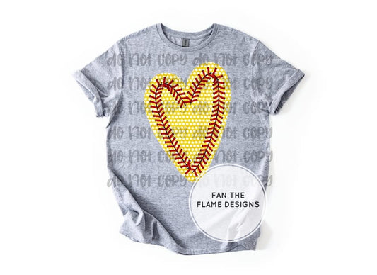 Softball Heart Short/Long/Sweatshirt