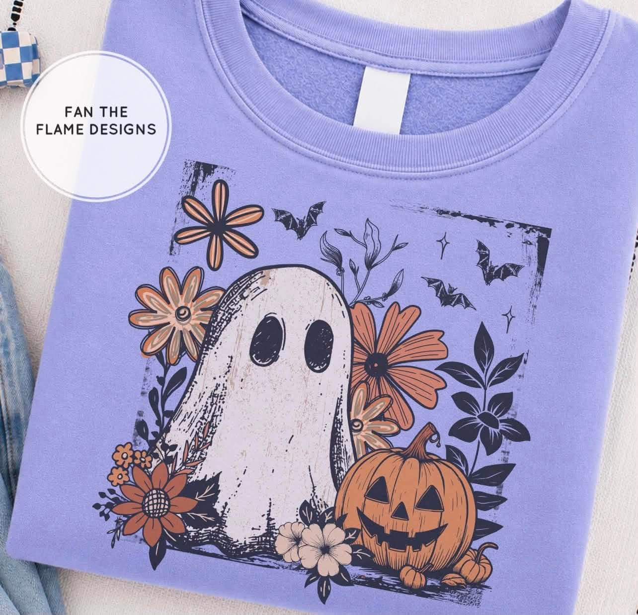 Vintage Ghost with Pumpkins
