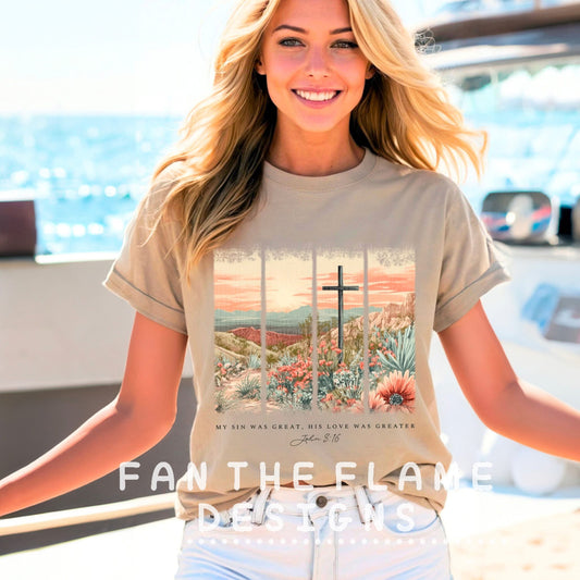 My sin was great, His love was greater tee/sweatshirt