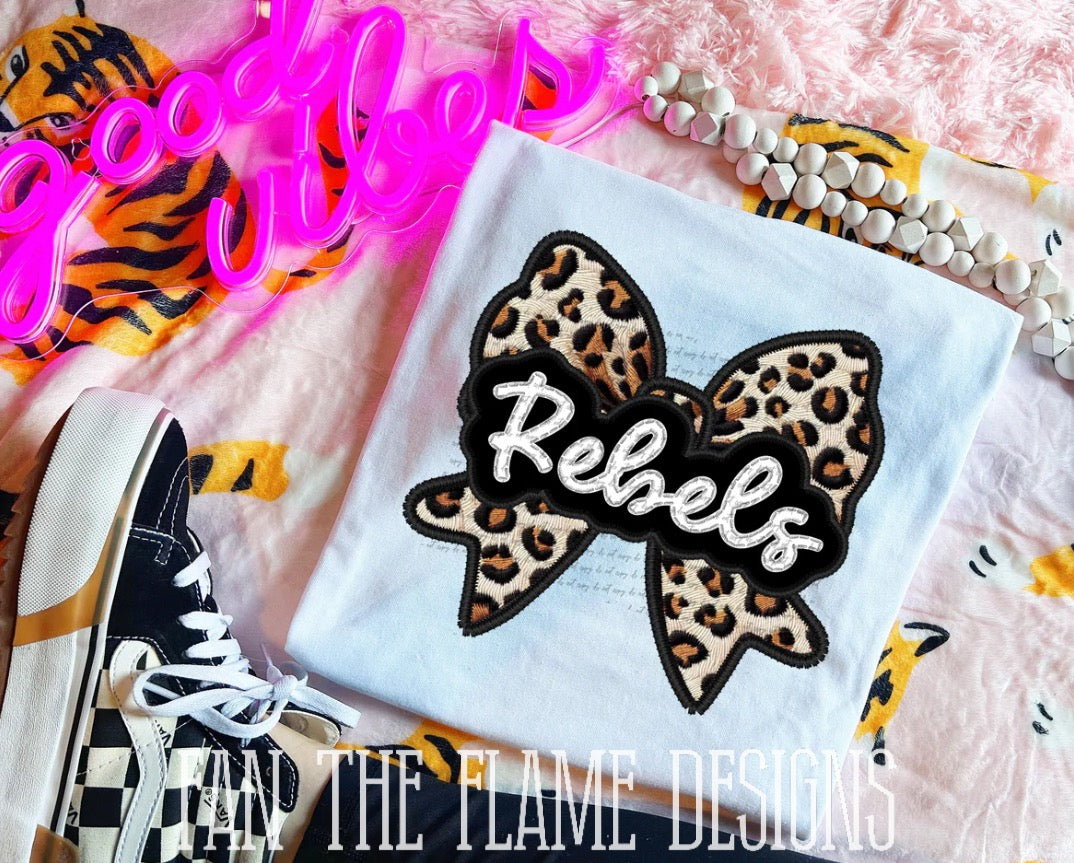 Rebels Leopard Bow tee/sweatshirt