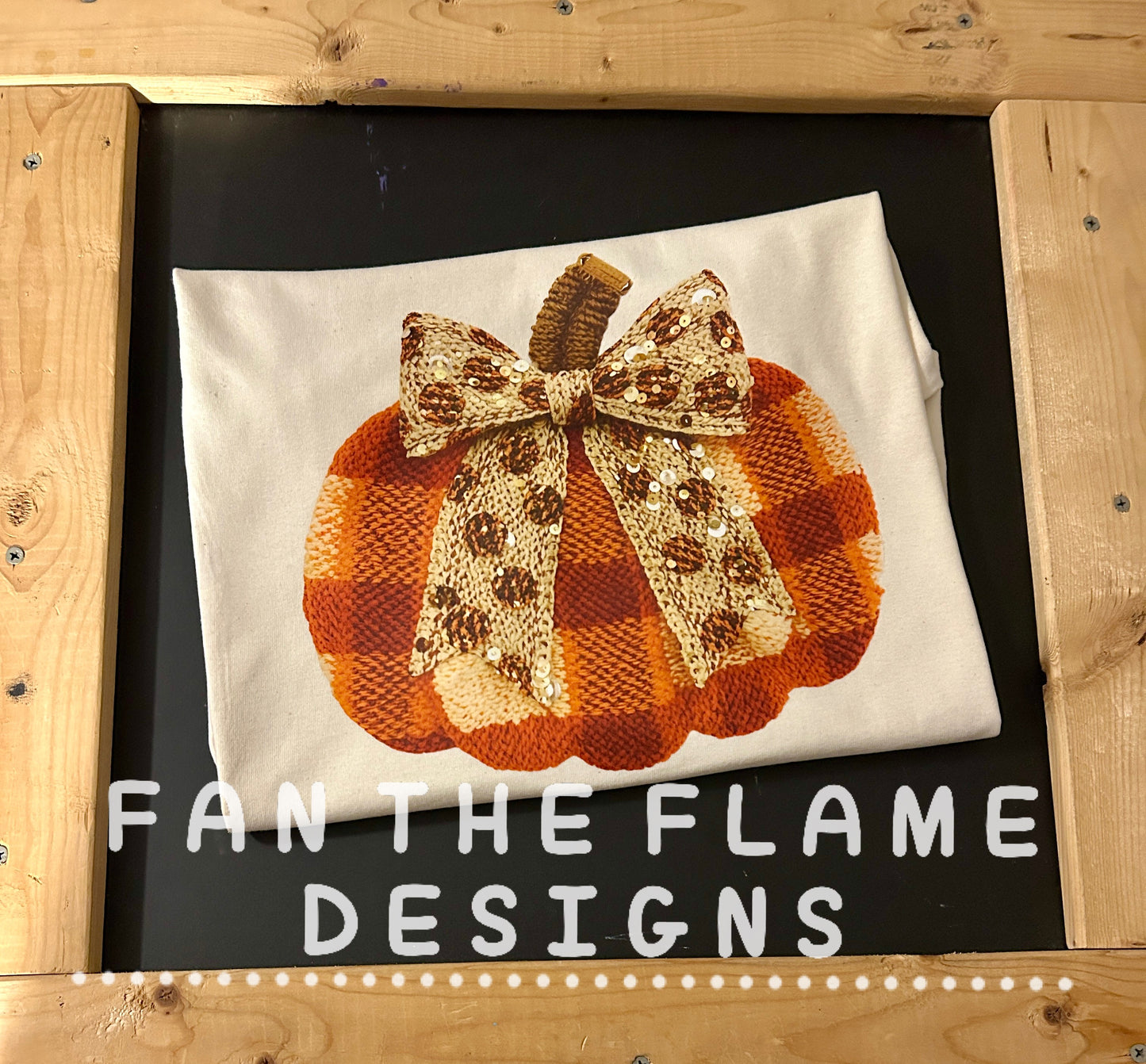 Fall Plaid Pumpkin Bow faux yarn sequins Tee/Sweatshirt