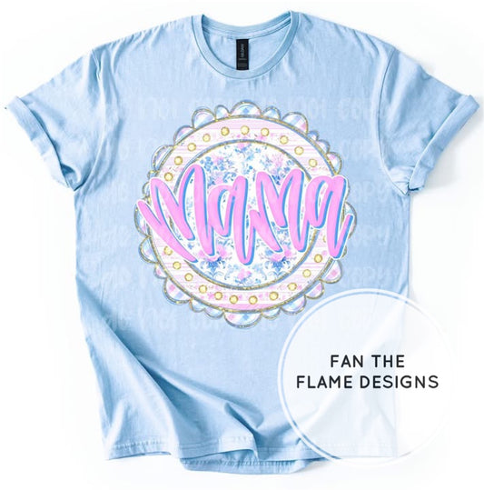 Pink Floral Mama Short/Long/Sweatshirt