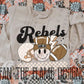 Rebels football retro tee/sweatshirt