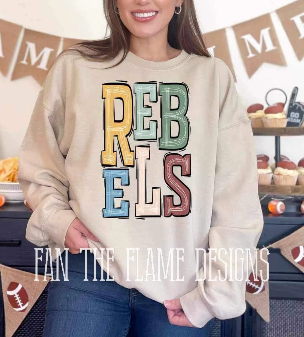 Rebels pastel font tee/sweatshirt