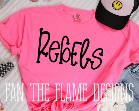 Rebels black font tee/sweatshirt