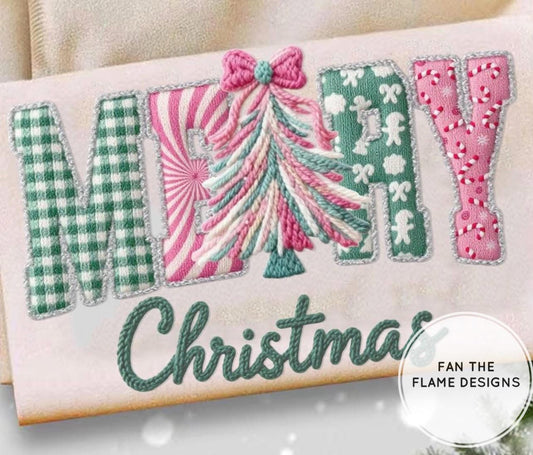 Merry Christmas with faux yarn tree Short/Long/Sweatshirt