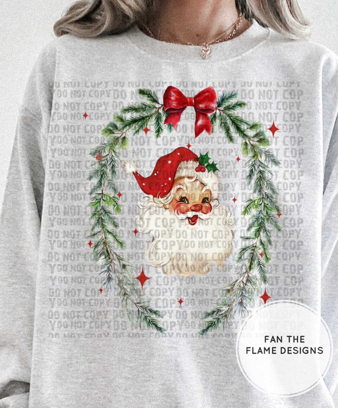 Christmas Santa Wreath Short/Long/Sweatshirt