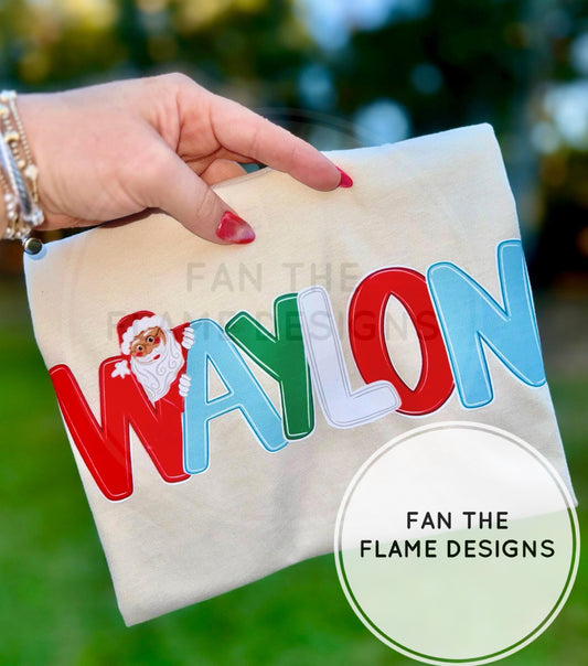 Personalized Boy Santa Name Short/Long/Sweatshirt