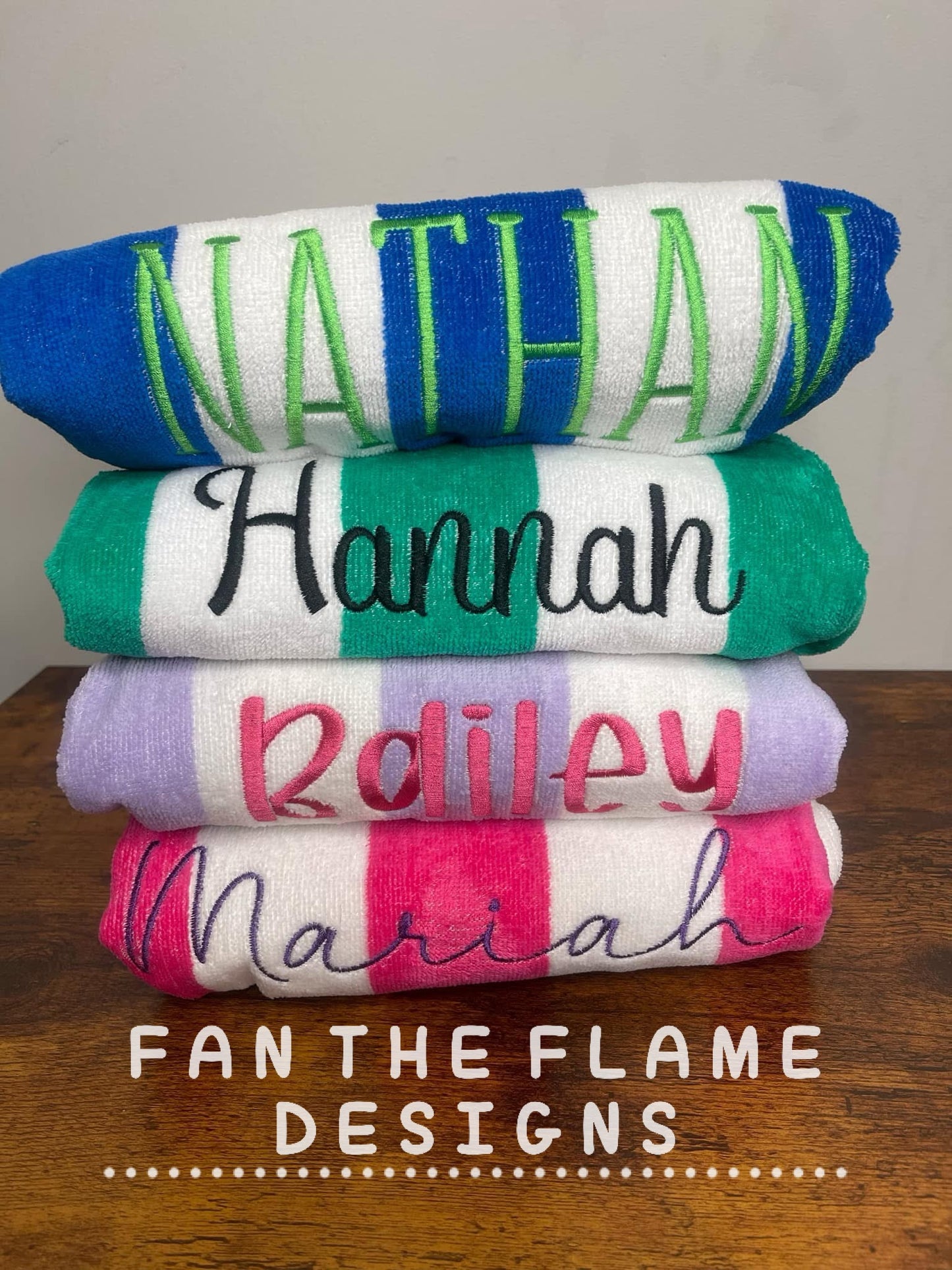 Embroidered Beach Towels 58" x 28 **7-10 business day TAT**