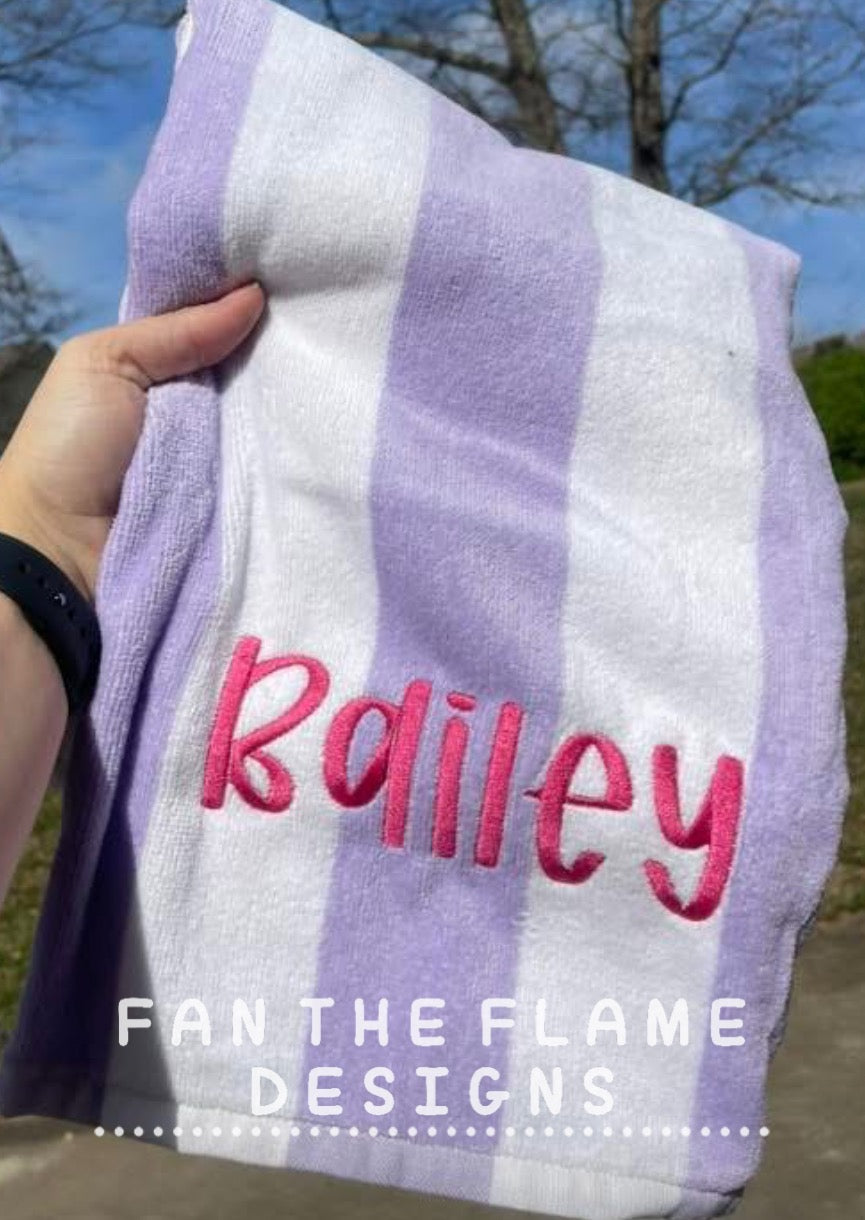 Embroidered Beach Towels 58" x 28 **7-10 business day TAT**