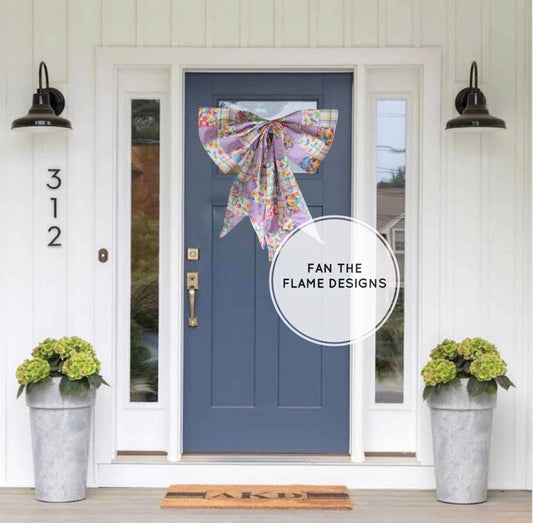 Handmade Spring Quilted Bow Door Hanger