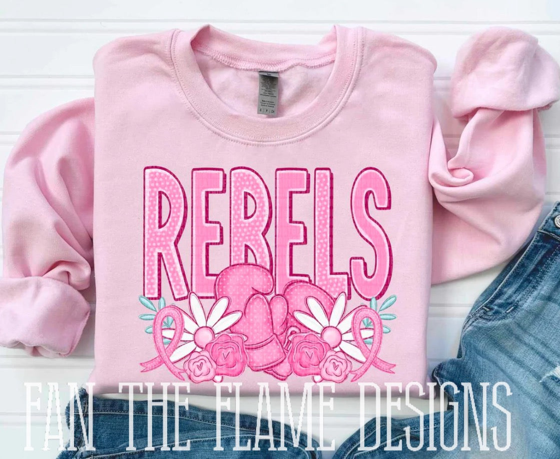 Rebels pink mascots tee/sweatshirt