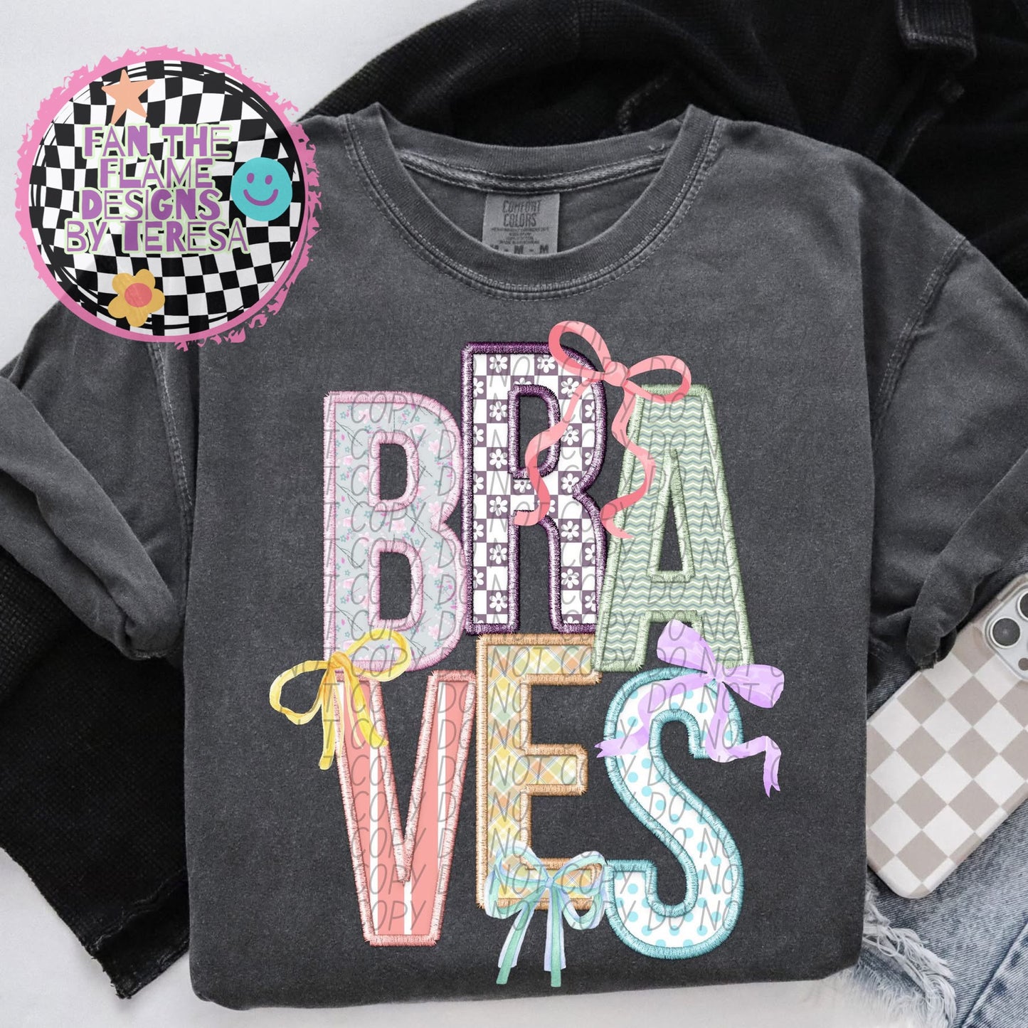 Braves Spring Bow Mascot tee/tank