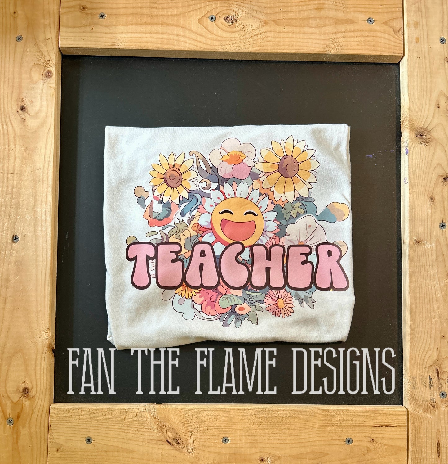 Teacher Smiley & Flowers tee/sweatshirt