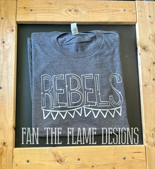 Rebels white banner tee/sweatshirt