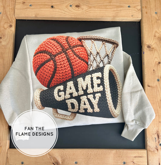 Basketball Game Day Faux Yarn Short/Long/Sweatshirt