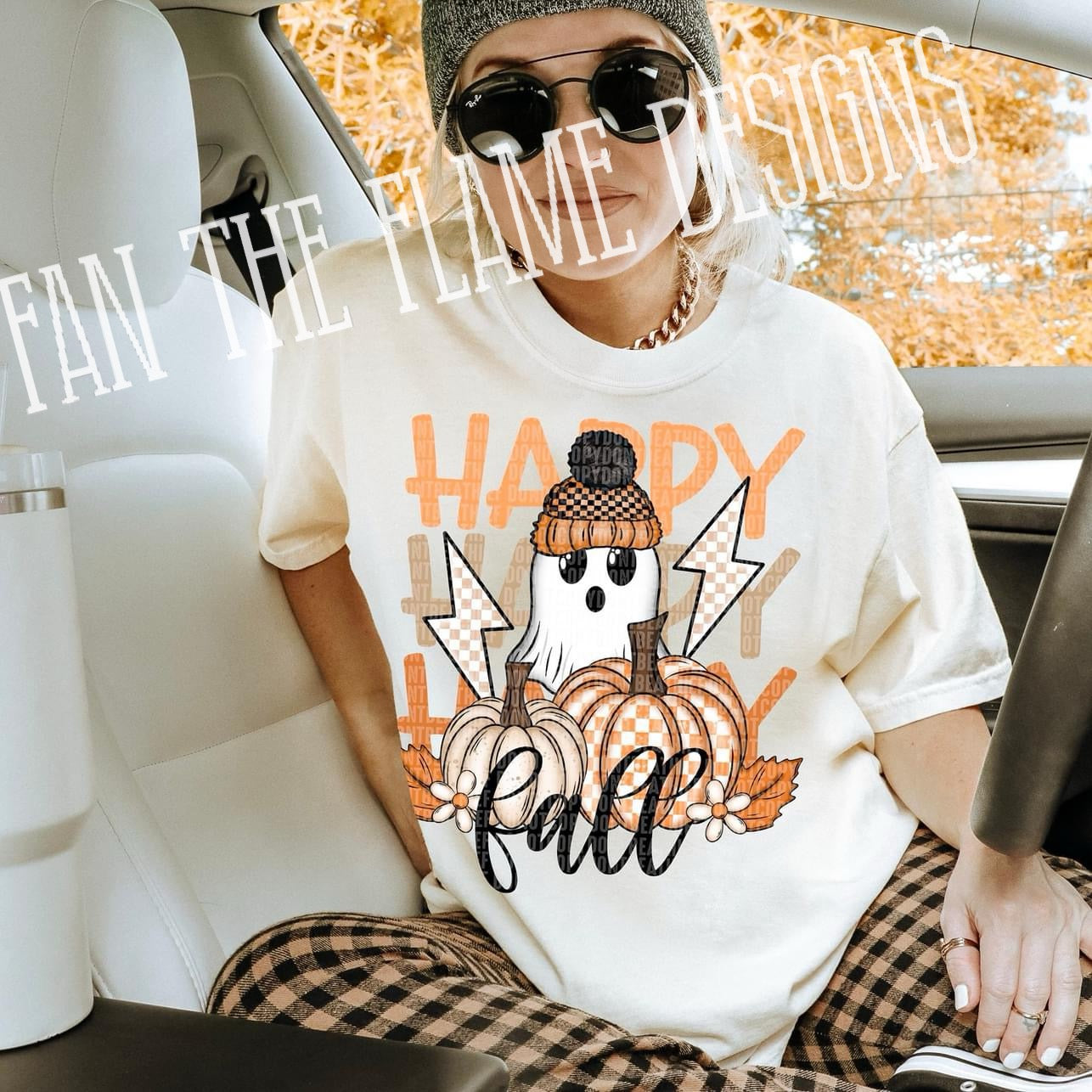 Happy fall ghost and pumpkins tee/sweatshirt