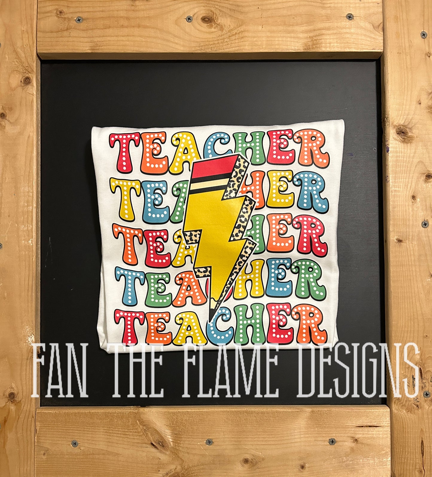 Teacher stacked pencil lightning bolt tee/sweatshirt