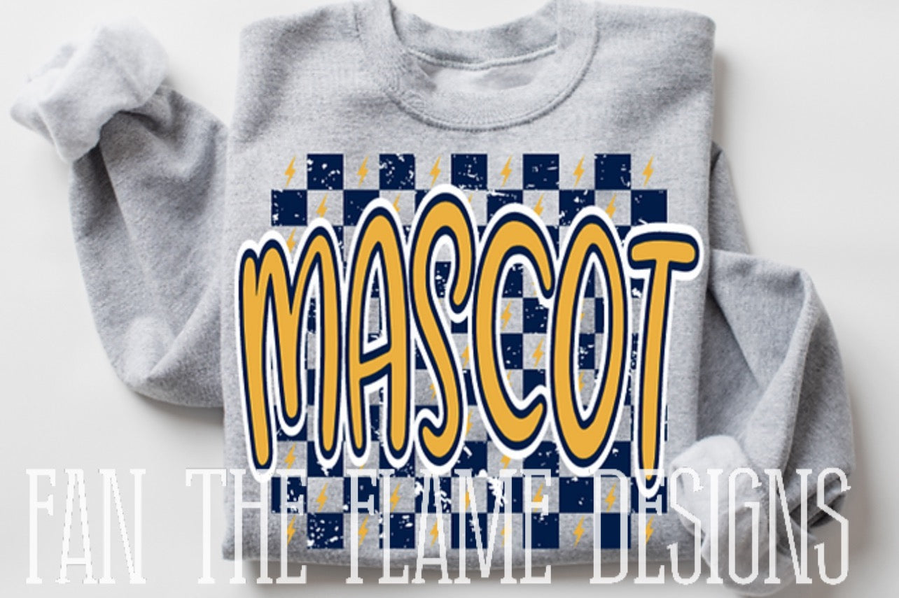 Checkered Bolt Mascot tee/sweatshirt