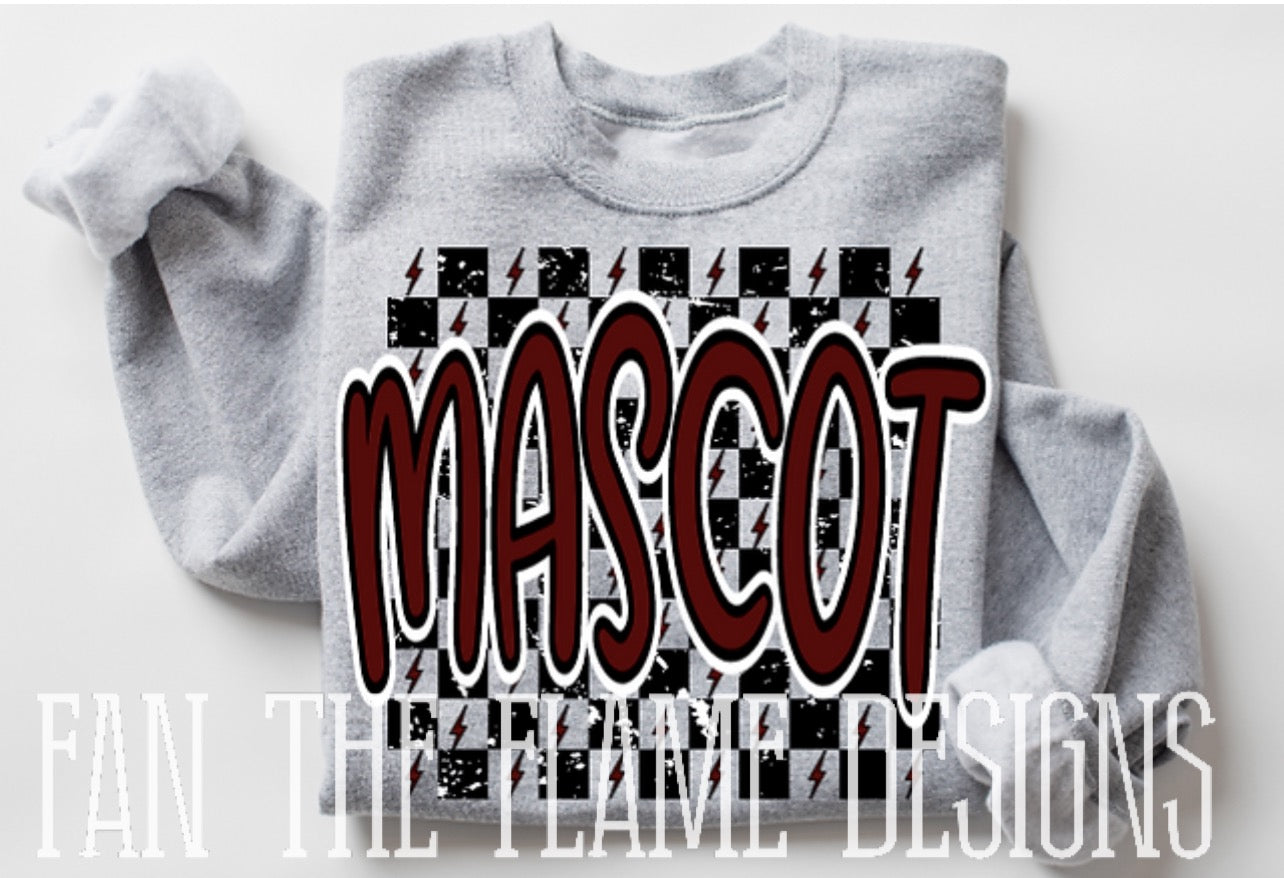 Checkered Bolt Mascot tee/sweatshirt